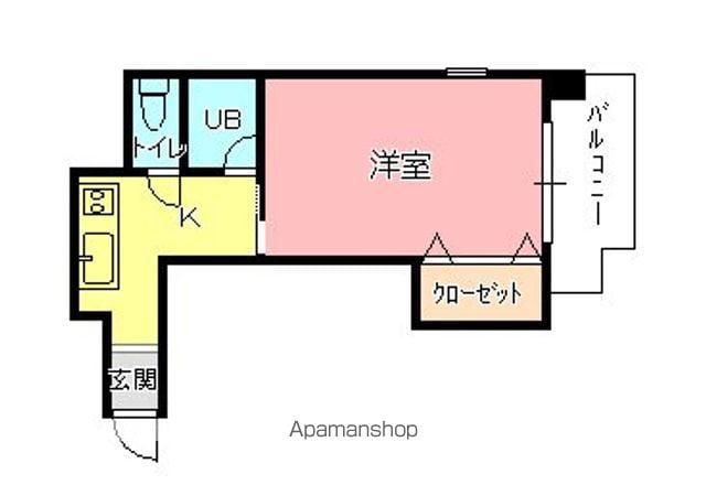 岡本マンション(1K/4階)の間取り写真