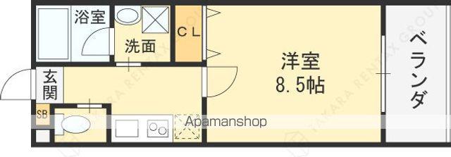 レクラン深江南(1K/5階)の間取り写真