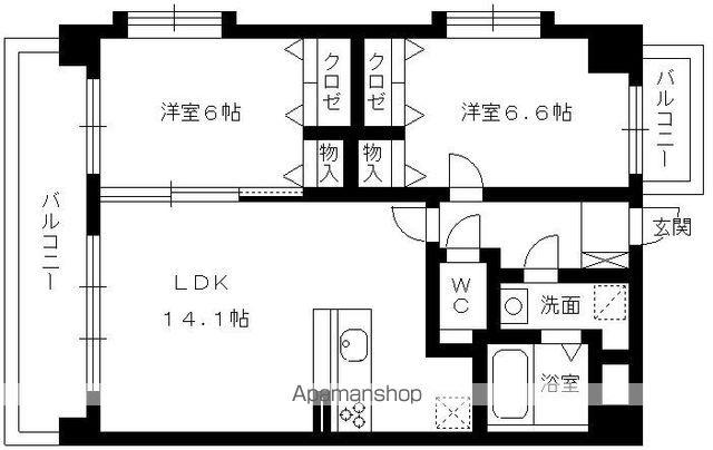 サン・ビオ空港通Ⅱ(2LDK/5階)の間取り写真