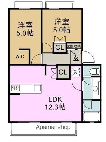 パビリオン菫台(2LDK/2階)の間取り写真