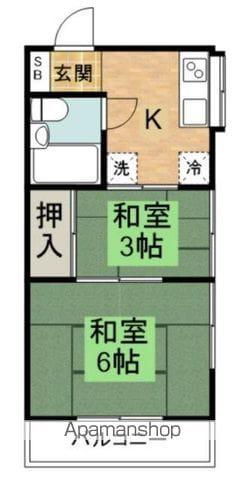 光陽パークハイツ別棟(2K/2階)の間取り写真