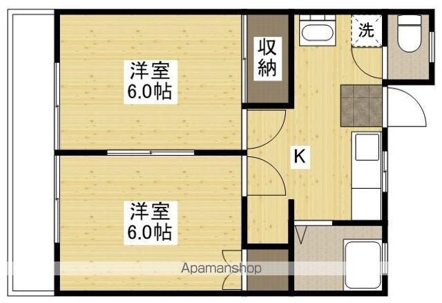 ラピタ道上(2K/1階)の間取り写真
