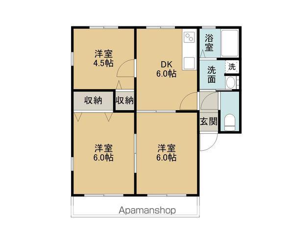 ANGELUS Ⅱ(3DK/1階)の間取り写真