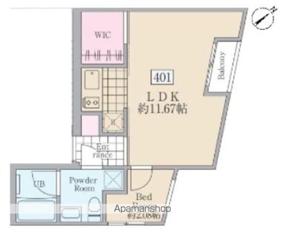 REVERESIDENCE市ヶ谷Ⅱ(1LDK/4階)の間取り写真
