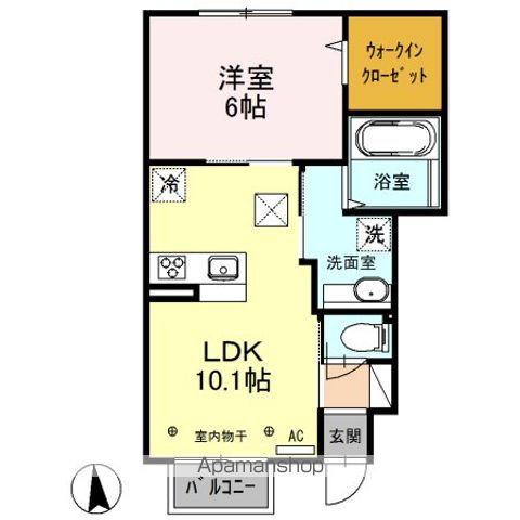 FRONTIER(1LDK/1階)の間取り写真