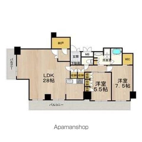 アートアルテール コンドミニアムフロア(2LDK/24階)の間取り写真