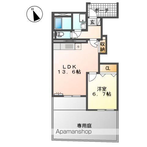 ストロベリーB(1LDK/1階)の間取り写真