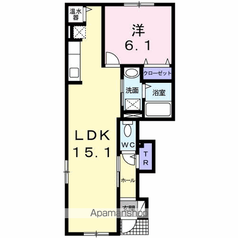 グレイスリッチ(1LDK/1階)の間取り写真