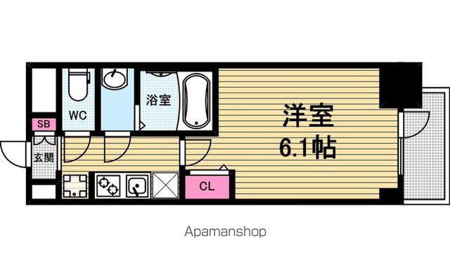 プレサンス松屋町ヴェルデス(1K/12階)の間取り写真