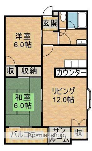 ブラウンハウス(2LDK/2階)の間取り写真