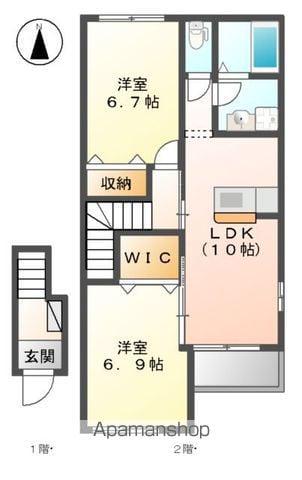 LAULEA (2LDK/2階)の間取り写真