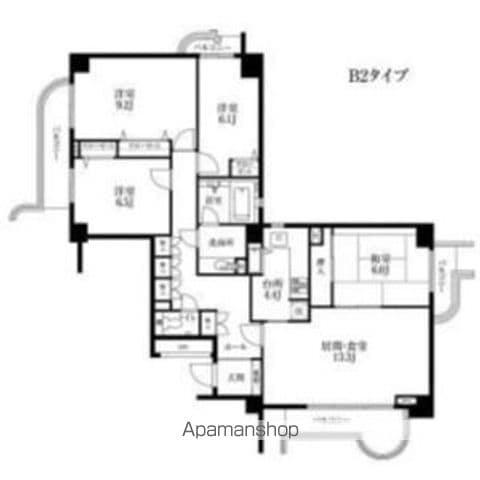 A.CITYタワーズウエスト(4LDK/5階)の間取り写真