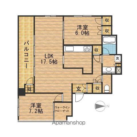 パシフィックコンフィート丸の内(2LDK/7階)の間取り写真