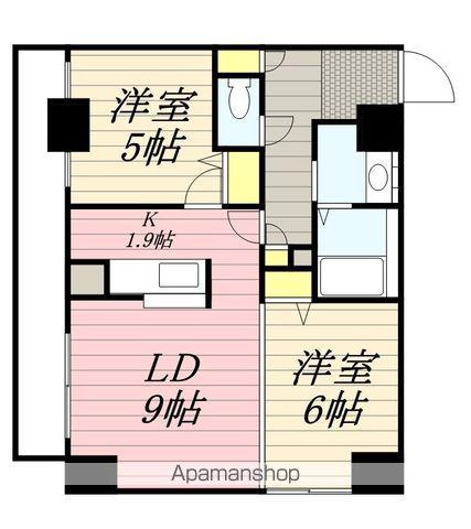 KDXレジデンス南3条(1LDK/13階)の間取り写真