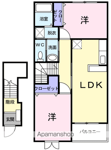 サーマルⅡ(2LDK/2階)の間取り写真