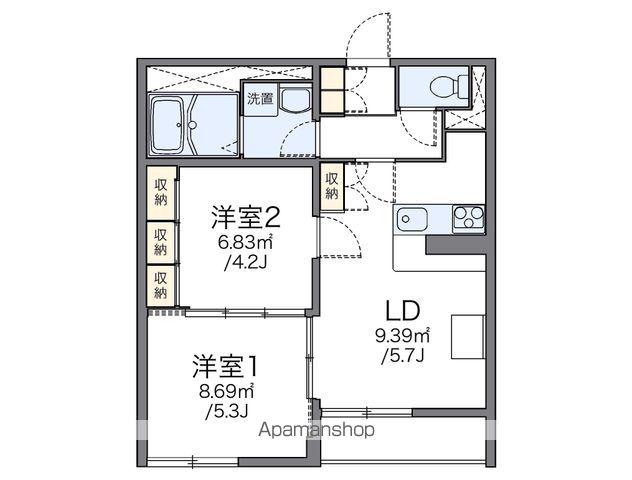 レオパレスボヌールシャトー(2DK/1階)の間取り写真