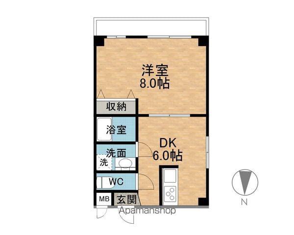 シルキーハイツ(1DK/3階)の間取り写真
