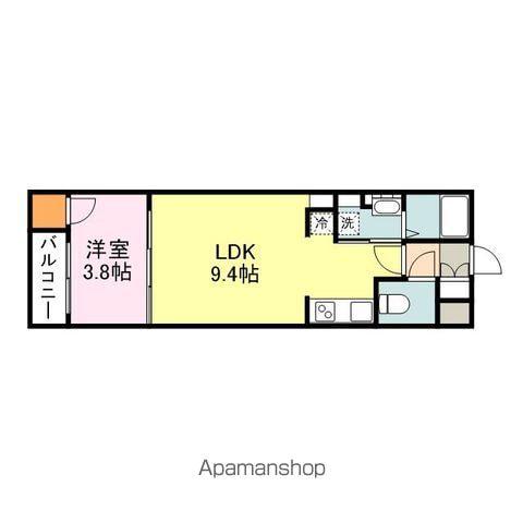 アコット東深津(1LDK/3階)の間取り写真