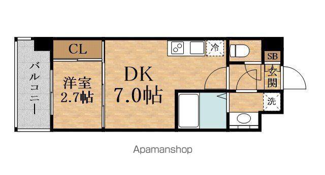 SERENITE SHINOSAKA ECLAT(1DK/2階)の間取り写真