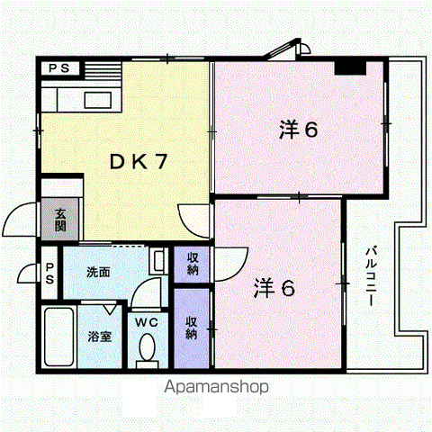 サンブリッジ諏訪上(2DK/3階)の間取り写真
