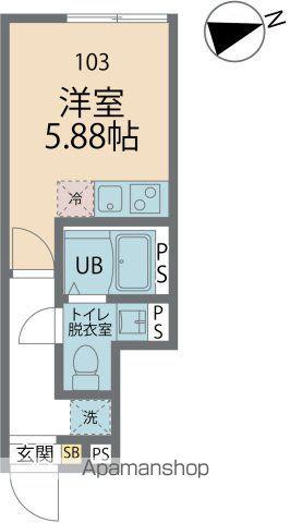 カインドネス国分寺本多(ワンルーム/1階)の間取り写真