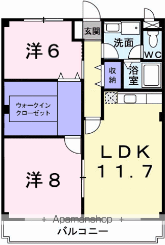マリッチ今宿(3LDK/3階)の間取り写真