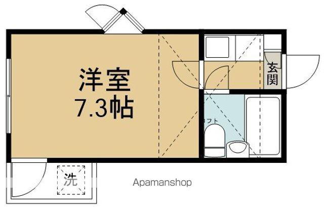 クリアス北坂戸F(1K/2階)の間取り写真