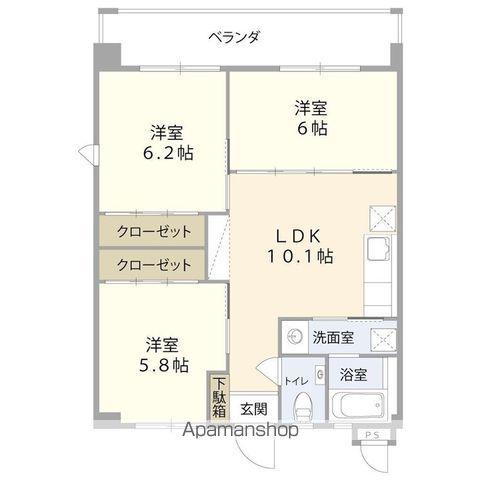ラ・ポール(3LDK/2階)の間取り写真