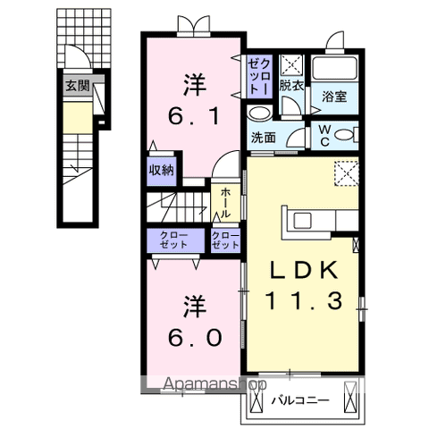フォレストーリー Ⅰ(2LDK/2階)の間取り写真