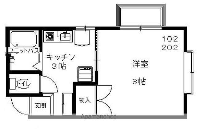 サンステージ砂山(1K/1階)の間取り写真
