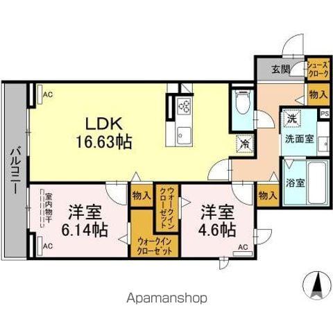 クープレット石川橋(2LDK/2階)の間取り写真