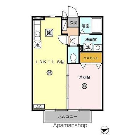 サニーコート杉本C(1LDK/1階)の間取り写真