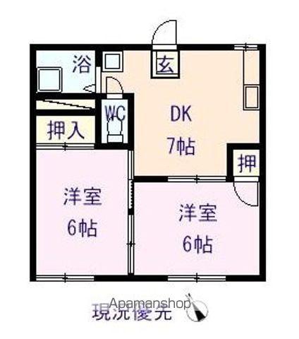 南松永ハイツ(2DK/1階)の間取り写真