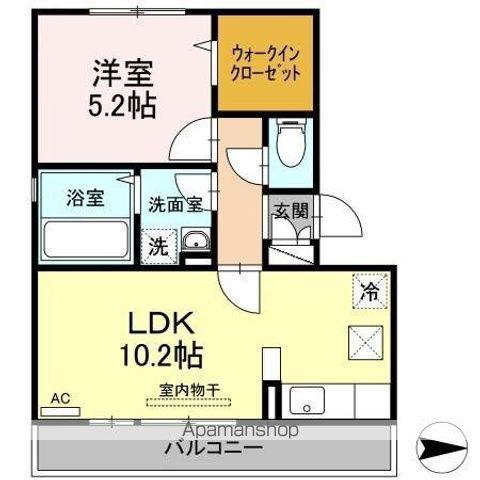 桜 サライ(1LDK/1階)の間取り写真