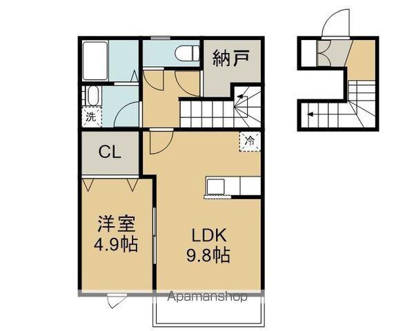 AMYKⅡ(1LDK/2階)の間取り写真
