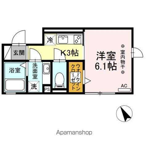 AUGUST(1K/1階)の間取り写真