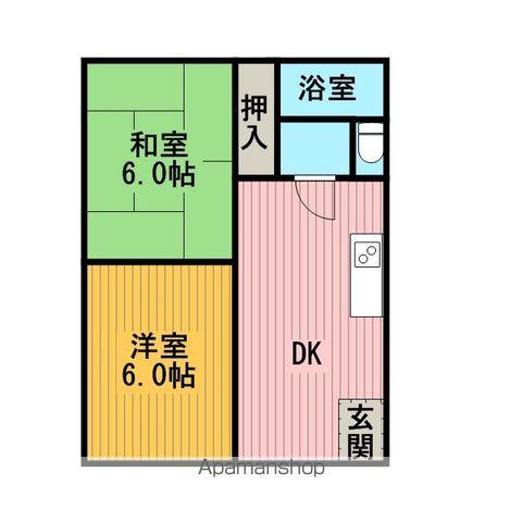 コーポ錦見(2DK/1階)の間取り写真