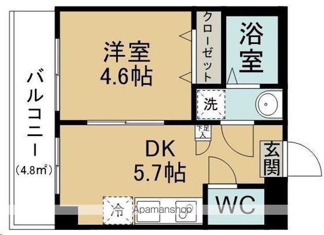 TERASU仙台(1DK/2階)の間取り写真