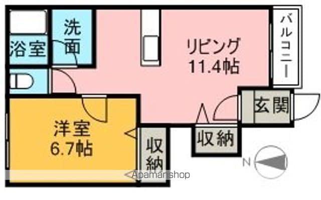 アンレーヌ・シャトレーン(1LDK/1階)の間取り写真