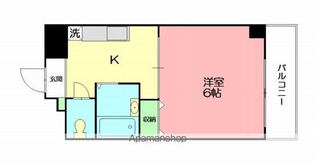 キャスターアベニュー1(1K/2階)の間取り写真