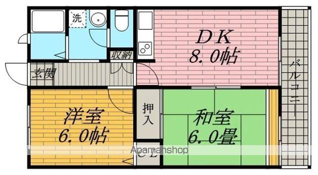 シティハイムフラッツェン(2DK/2階)の間取り写真