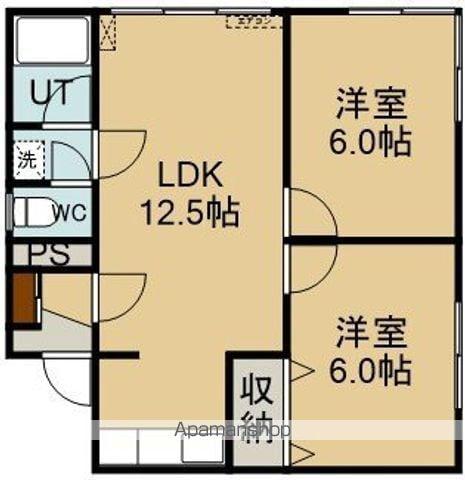 五稜郭パークサイドハウス(2LDK/1階)の間取り写真
