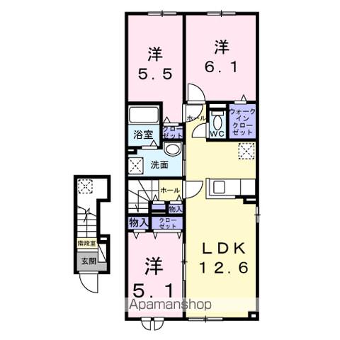 函館本線 高砂駅(北海道) 徒歩20分 2階建 築1年(3LDK/2階)の間取り写真