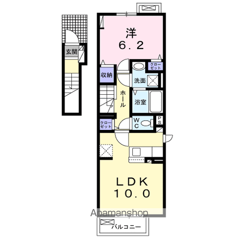 LA・CASA NOAH(1LDK/2階)の間取り写真
