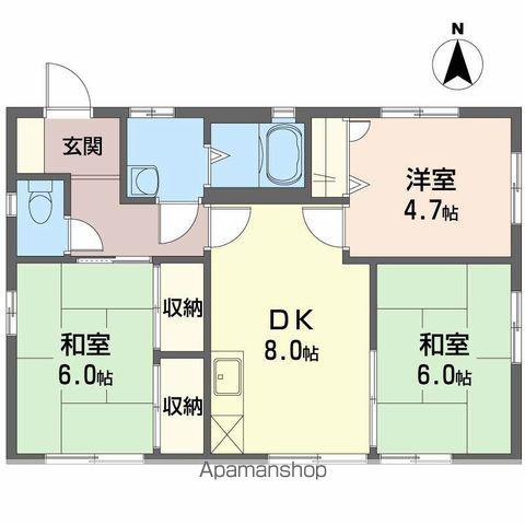 リバーライフ三井D(3DK/2階)の間取り写真
