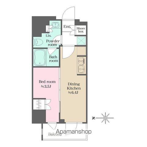 ウエリスアーバン錦糸町(1DK/3階)の間取り写真