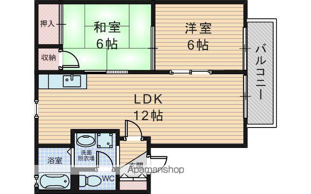 日恵ハイツB棟(2LDK/2階)の間取り写真