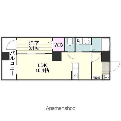 ファウンテンテラス鹿児島中央(1LDK/2階)の間取り写真