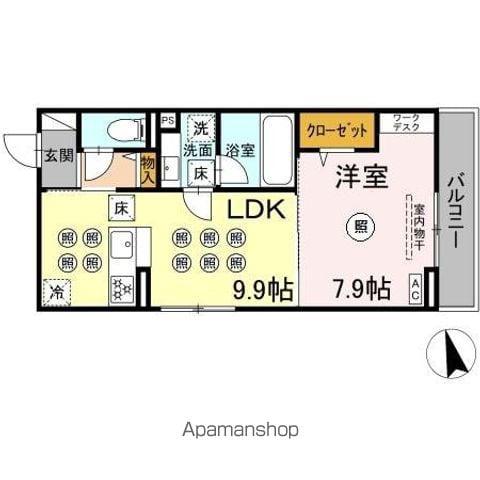 DーRESENA花ヶ島(1LDK/1階)の間取り写真