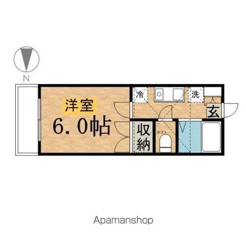 プランドール(1K/2階)の間取り写真